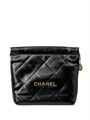 CHANEL сумка 22 small в клетку гладкая кожа черная СК-01365