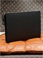 LV папка А4 Клатч Pochette 24H черная кожа Тайга ПК-1578