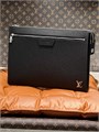 LV папка А4 Клатч Pochette 24H черная кожа Тайга ПК-1578