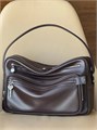ACNE STUDIOS сумка Camero гладкая коричневая кожа серебро большая СК-01521