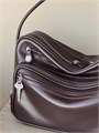ACNE STUDIOS сумка Camero гладкая коричневая кожа серебро большая СК-01521