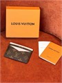 LV визитница коричневая канва-розовая кожа ВЗ-01528