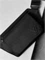 LV поясная сумка AEROGRAM черная с большим черным матовым логотипом LV кожа того СЛ-1721