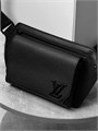 LV поясная сумка AEROGRAM черная с большим черным матовым логотипом LV кожа того СЛ-1721