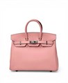 HERMES сумка Birkin 25 см гладкая кожа розовая серебро СК-01352