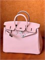 HERMES сумка Birkin 25 см гладкая кожа розовая серебро СК-01352