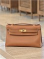 HERMES клатч POCHETTE 22 см кожа свифт кэмел золото СК-01278