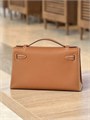 HERMES клатч POCHETTE 22 см кожа свифт кэмел золото СК-01278
