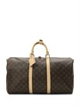 LV дорожная сумка Keepall 55 см коричневая монограмма светлая кожа ДС-1259