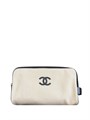 CHANEL косметичка текстиль бежевая большая НС-01709