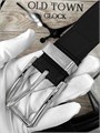 LV ремень брючный черный кожа крупная шашка серебро РМ-00625
