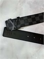 LV ремень серая шашка пряжка LV черная матовая сьемная РМ-0947