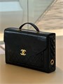 CHANEL портфель в клетку с клапаном черный золото СК-00263