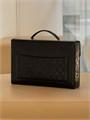 CHANEL портфель в клетку с клапаном черный золото СК-00263