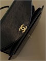 CHANEL портфель в клетку с клапаном черный золото СК-00263