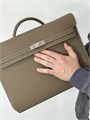 HERMES Портфель эпсом коричневый мягкий с клапаном с замком на двух лямках ПР-2592