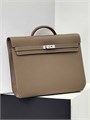 HERMES Портфель эпсом коричневый мягкий с клапаном с замком на двух лямках ПР-2592