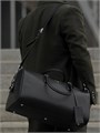 PRADA дорожная сумка кожа того черного цвета с металлическим логотипом ДС-0056