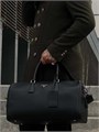 PRADA дорожная сумка кожа того черного цвета с металлическим логотипом ДС-0056