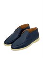 LORO PIANA лоферы высокие кожа синие на белой подошве ОК-2082