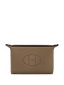 HERMES мессенджер кожа того с перфорированным логотипом этуп МС-01475