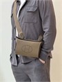 HERMES мессенджер кожа того с перфорированным логотипом этуп МС-01475