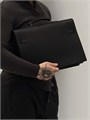 HERMES Портфель того черный с клапаном с замком на двух лямках ПР-2233