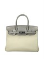 HERMES Birkin 30 см сумка комбинированная серая кожа того-крок серебро СК-00503