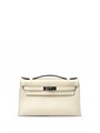 HERMES клатч POCHETTE 22 см молочная кожа свифт серебро СК-00937