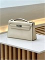 HERMES клатч POCHETTE 22 см молочная кожа свифт серебро СК-00937