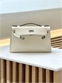 HERMES клатч POCHETTE 22 см молочная кожа свифт серебро СК-00937