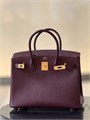 HERMES Birkin 30см бордовая кожа Волынка золото СК-01292