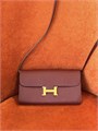 HERMES клатч кожа Эпсом бордовый золото СК-00869