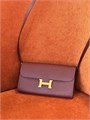HERMES клатч кожа Эпсом бордовый золото СК-00869
