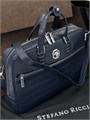 SR портфель синий крокодил с большим карманом на молнии ПР-2611