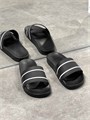 BRUNELLO CUCINELLI шлепанцы черные резиновые с белыми полосками ОЛ-1174