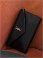 SL клатч конверт кожа икра черный золото НС-00267