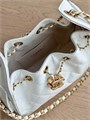 CHANEL сумка Hobo 22 см кожа икра белая серебро СК-01728
