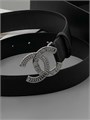 CHANEL ремень 35 мм кожа икра серебро РМ-00835