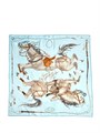 HERMES платок 90x90 см шелк голубой ПЛ-01384