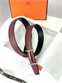 HERMES ремень 32 мм двусторонний черно-бордовый РМ-01555