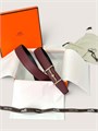 HERMES ремень 32 мм двусторонний черно-бордовый РМ-01555
