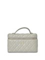CHANEL сумка Vanity с ручкой кожа икра клетка серая золото СК-01541