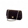 CHANEL сумка 2.55 бархат в клетку 25 см коричневый золото СК-00289