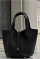 HERMES Picotin 18 см сумка черная серебро СК-00747