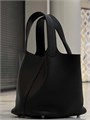 HERMES Picotin 18 см сумка черная серебро СК-00747