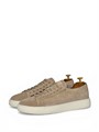 SANTONI кеды из бежевой замши на белой подошве ОС-0557