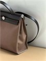 HERMES Herbag сумка 31 см коричневый текстиль коричневая кожа серебро СК-01234