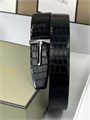 TOM FORD ремень двухсторонний под крокодила черный серебро РМ-00649