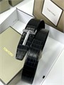 TOM FORD ремень двухсторонний под крокодила черный серебро РМ-00649
